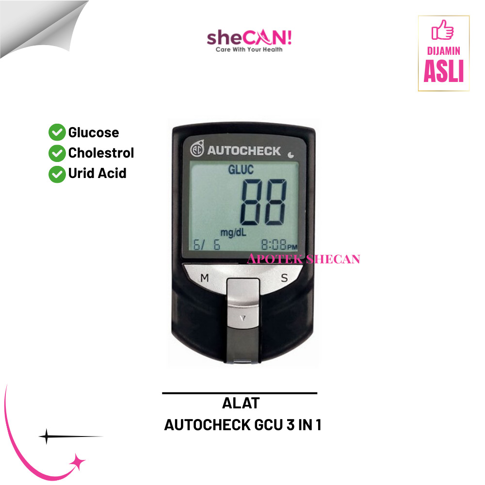 Jual (ALAT SAJA) Alat AUTOCHECK GCU 3 IN 1 - Monitoring Cholesterol ...
