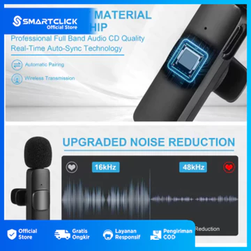 Mic Wireless Clip On 1 Mic Lightning Port High Sensitive Hd Audio Record Noice Reduction