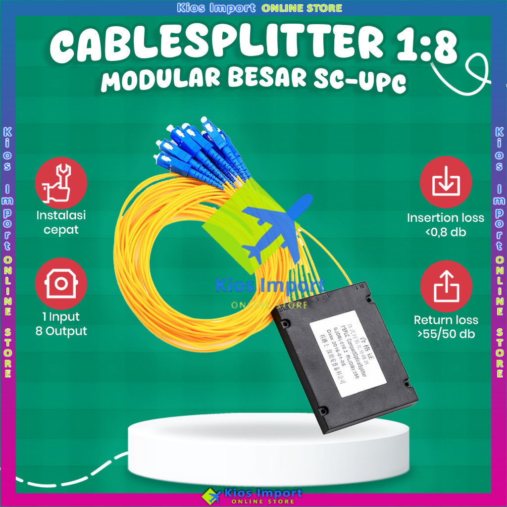 Jual Limited Passive Splitter Fiber Optik 1 8 Modular Besar SC UPC ...