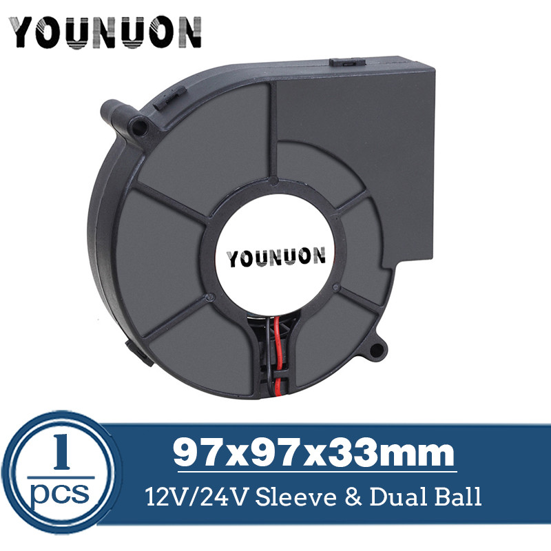 Jual 9733 Turbo Centrifugal Fan Blower 12V/24V 97*97*33mm DC Brushless ...