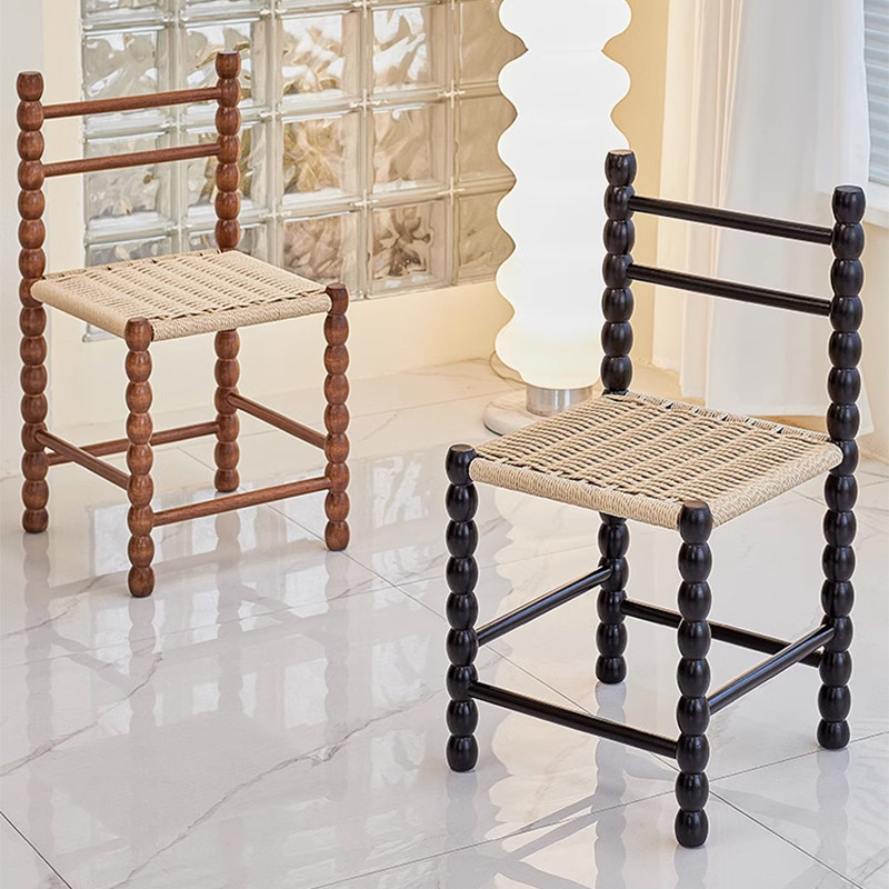 Jual Norc Woven Rope Stool, Vintage Solid Wood Designer air, Fren ...