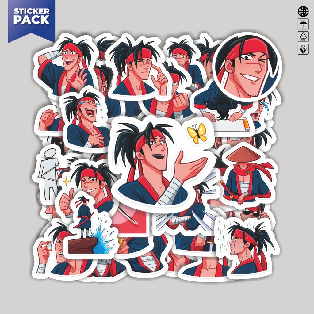 Jual [100PCS]Stiker Pack Stiker Kartun Hiro The Ronin Aesthetic Vinyl ...