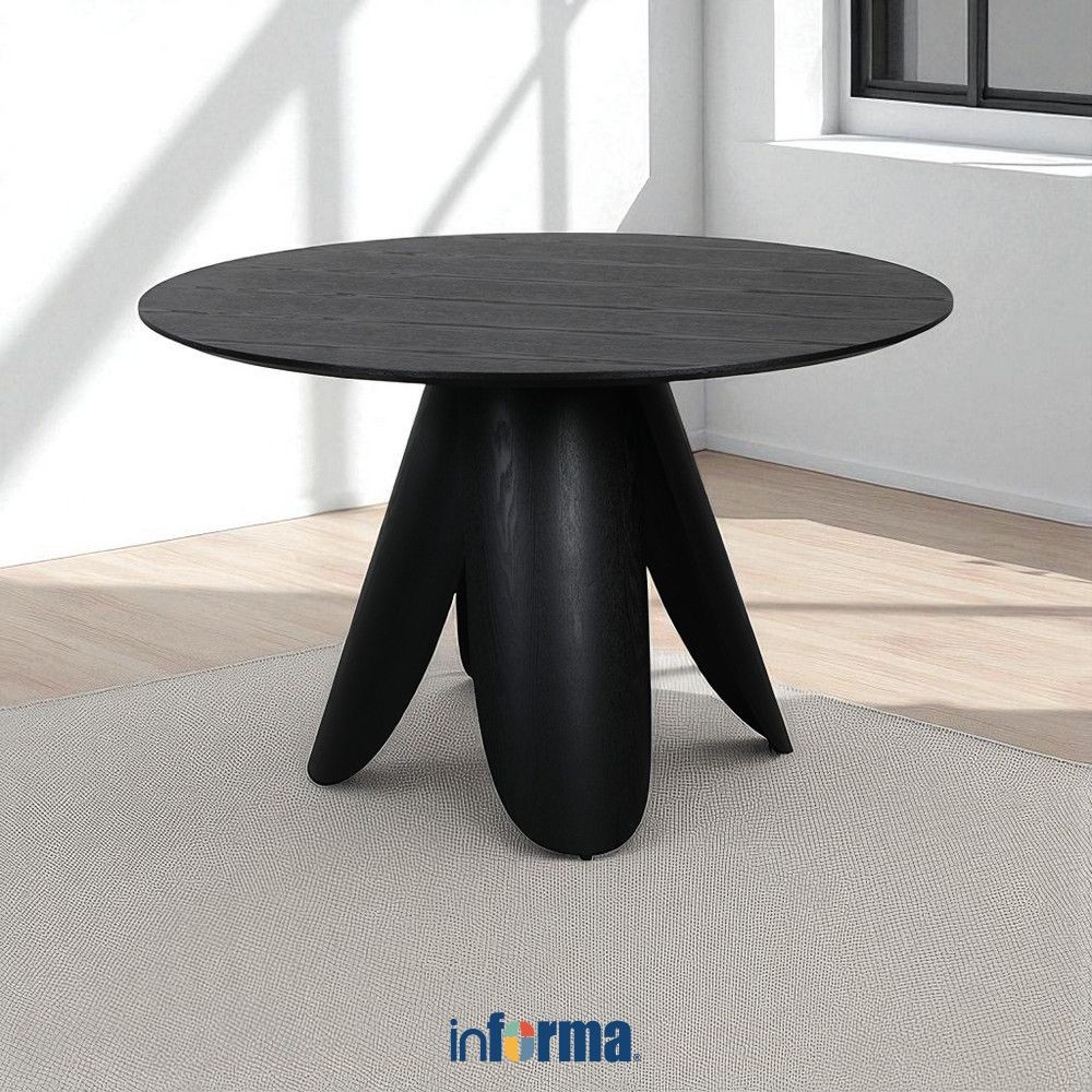 Jual Informa Senno Meja Makan Round - Hitam Multifunctional Table Meja ...