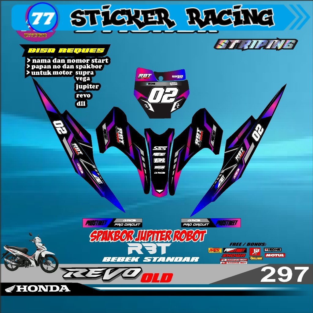 Jual Sticker Rbt Revo Old Semi Fullbody Motor Rbt Bebek Modif Supermoto ...