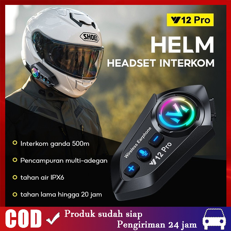 Jual Intercom Y10 Headset Bluetooth 5.3 Helm Sepeda Motor Bluetooth ...