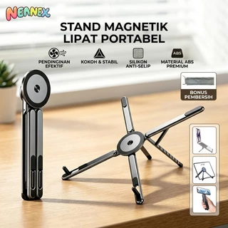 Nennex Stand Laptop Lipat Magnetik Dudukan Tablet Holder HP Multifungsi Portable Free Pouch