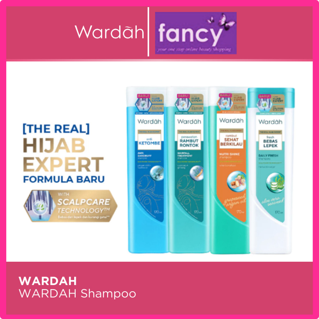 Wardah Shampoo 170ml - Mengandung ScentLock Fragrance - Wangi Tahan Lama Tidak Bau Apek - Anti Lepek