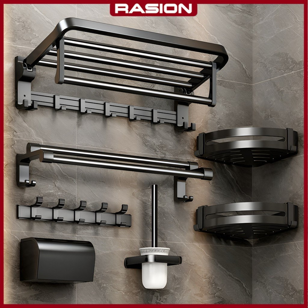 Jual RASION Rak Handuk Kamar Mandi Rak Penyimpanan Dinding Aluminium ...