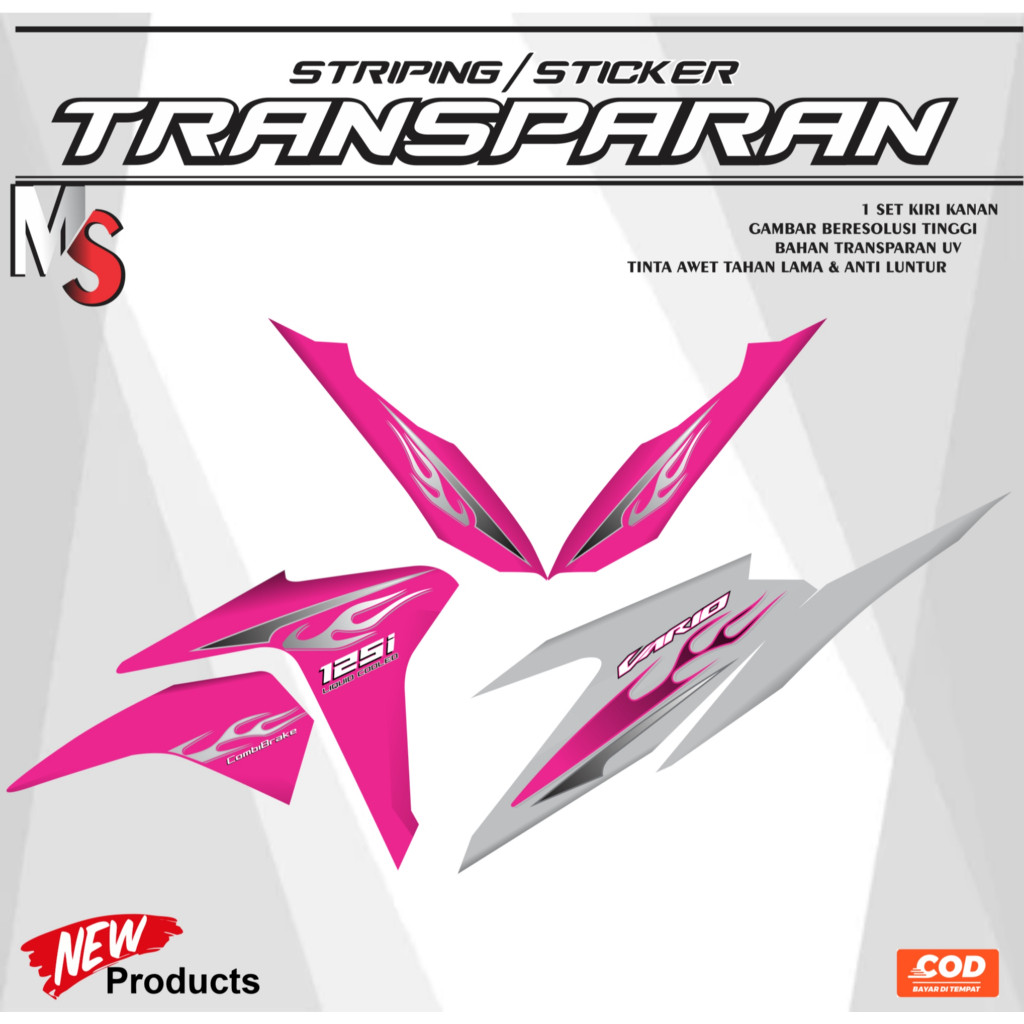Jual VARIASI BAHAN STIKER TRANSPARAN STRIPING STICKER TRANSPARAN VARIO ...