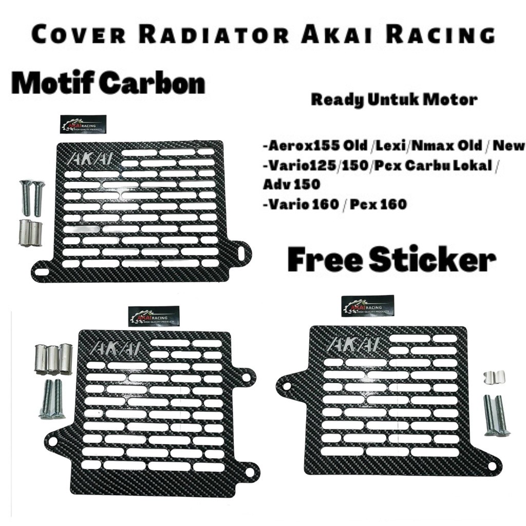 Jual Cover Radiator Besi Tutup Radiator Akai Racing Karbon Series Nmax ...