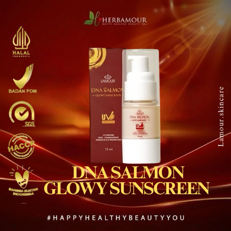 Jual DNA SALMON GLOWY SUNSCREEN LAMOUR - Sunscreen SPF 50++ Anti UV ...