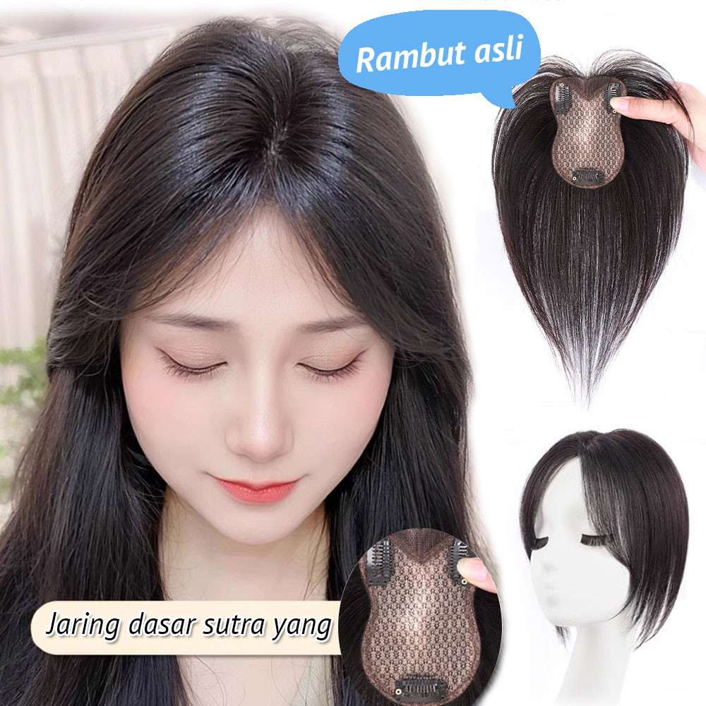 Jual Wig Poni Belah Tengah Wanita – Tebal & Natural, Tutupi Rambut ...