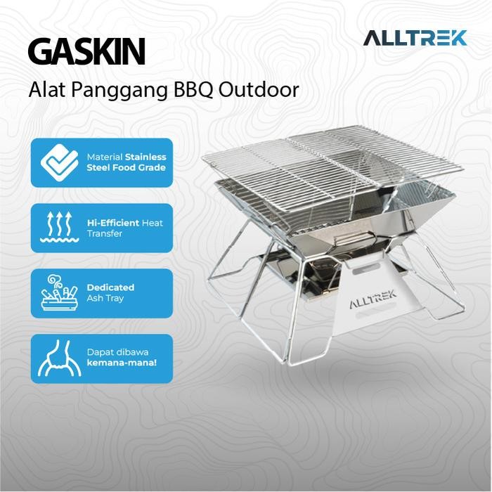 Jual ALLTREK Alat Panggang Lipat GASKIN Portable BBQ Grill Stainless ...