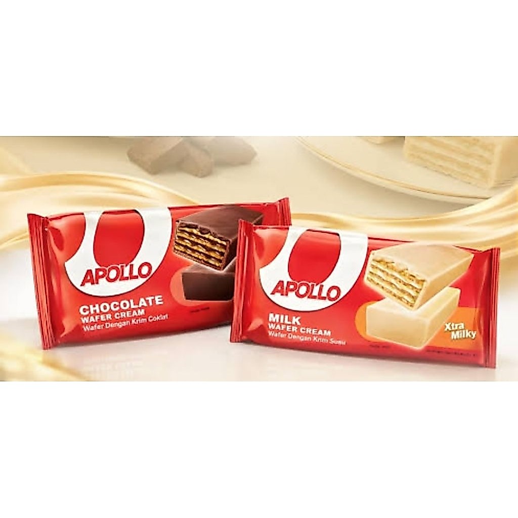 Jual Apollo Wafer Milk Dan Chocolate 102Gr 6Pcs | Shopee Indonesia