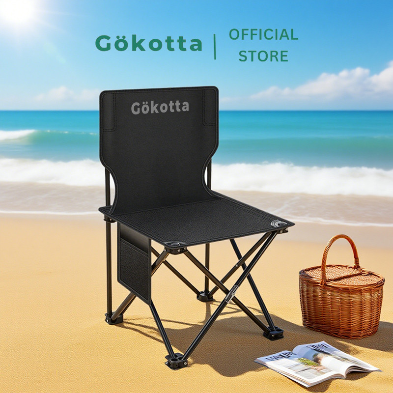 GOKOTTA Kursi Lipat Portable Mudah Dibawa Kemanapun/ Kursi Lipat Outdoor/ Kursi Pantai/ Kursi Pulau