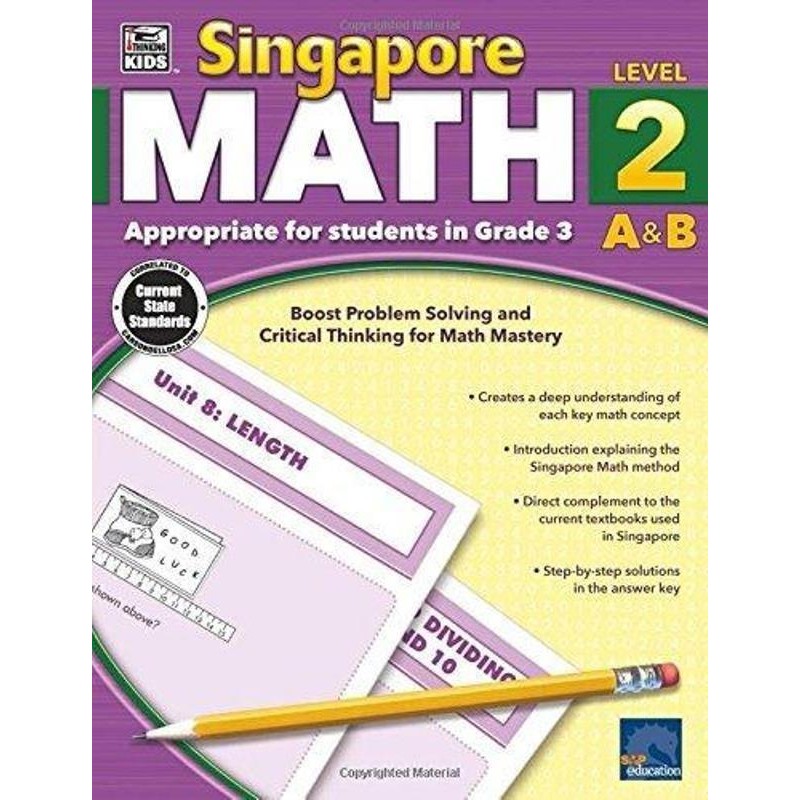 Jual BUKU Singapore Math Level 1 - 4 A & B / Black & White - Level 2 ...