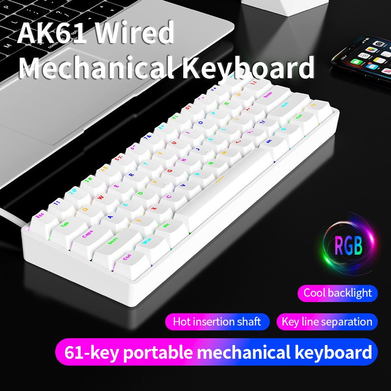 Jual AK61 Gaming Pro 60% Wired Mechanical Keyboard with Hot-Swappable ...