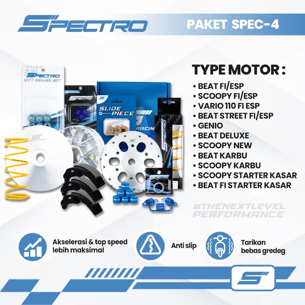 Jual Spectro Paket CVT Spec 4 Beat Fi Scoopy Fi ESP Genio Street Deluxe ...