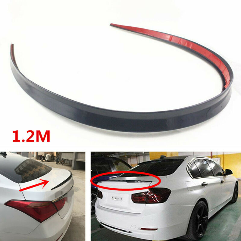 Jual Universal 120cm Rear Spoiler Lip Decal Sticker Roof Spoiler Black ...