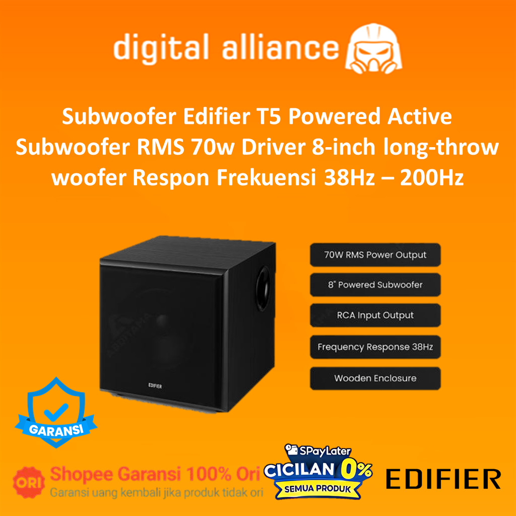 Jual Subwoofer Edifier T5 Powered Active Subwoofer RMS 70w Driver 8 ...