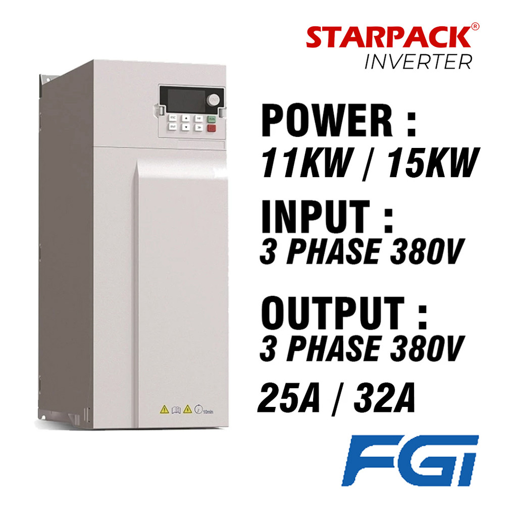 Jual Inverter VFD FGI FD500 11KW / 15 HP Input 3Phase 380v Output ...