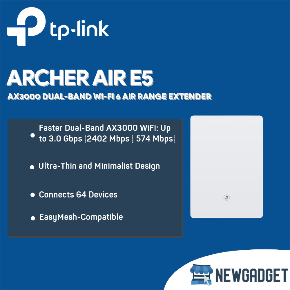 Jual TP-LINK ARCHER AIR E5 AX3000 DUAL-BAND WI-FI 6 AIR RANGE EXTENDER ...