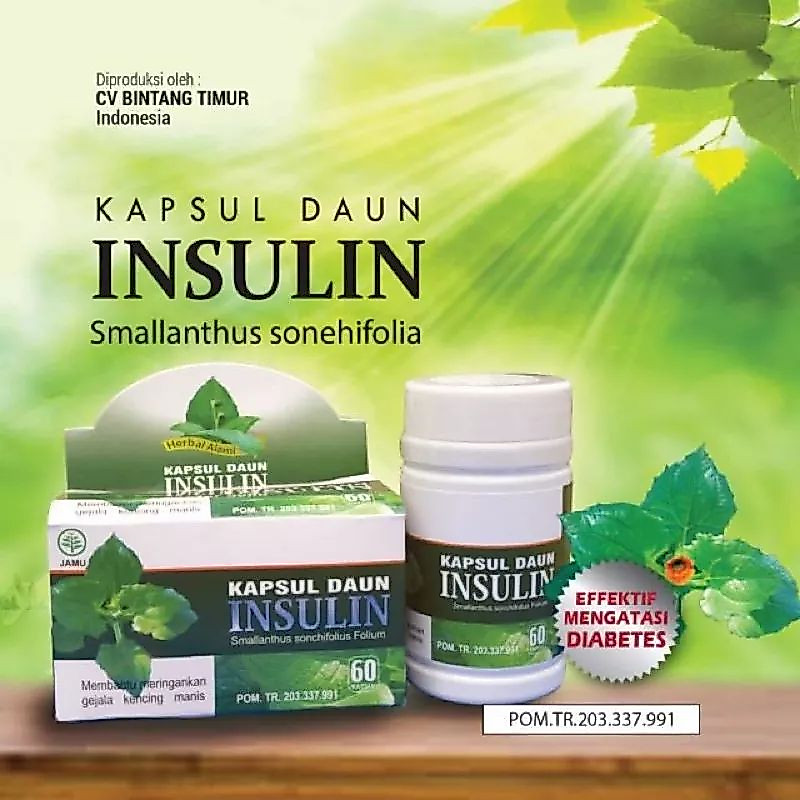 [ Afiamitra ] KAPSUL DAUN INSULIN ISI 60 HERBAL MURNI ORIGINAL CV.HANIF HERBAL SOLUSI DIABETES DAN KENCING MANIS
