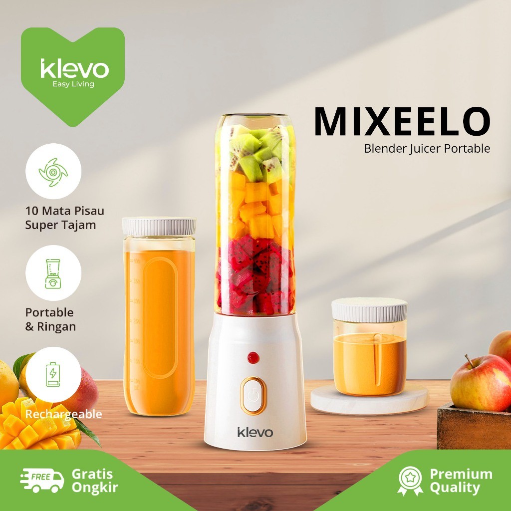 Jual KLEVO MIXEELO BLENDER JUICER PORTABLE 10 Mata Pisau Juice Cup Mini ...
