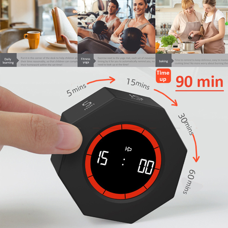 Jual Multi-Hexagon Cube Timer 90-Minute Gravity Sensor Digital Timer ...