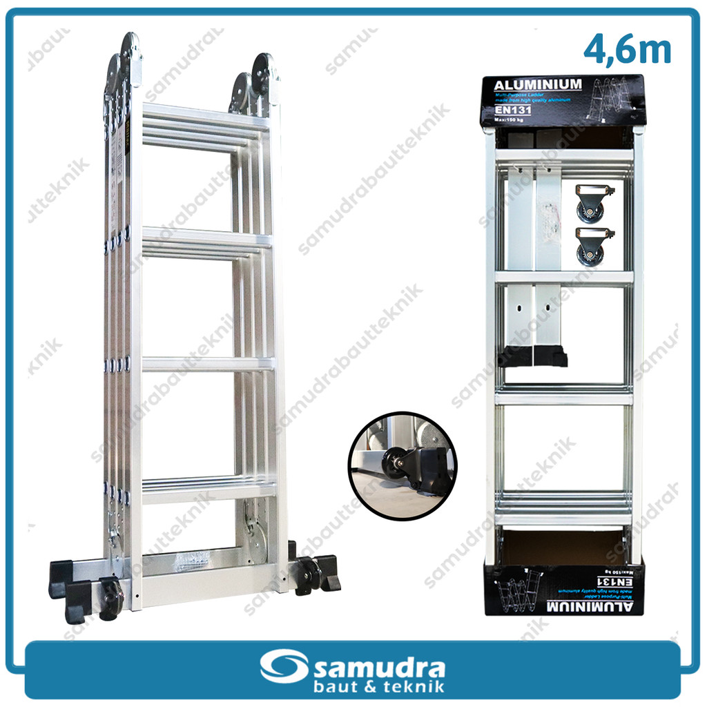 Jual MOLLAR 2W Tangga Lipat A 4x4 2 Roda 4.6 meter Alumunium Double ...