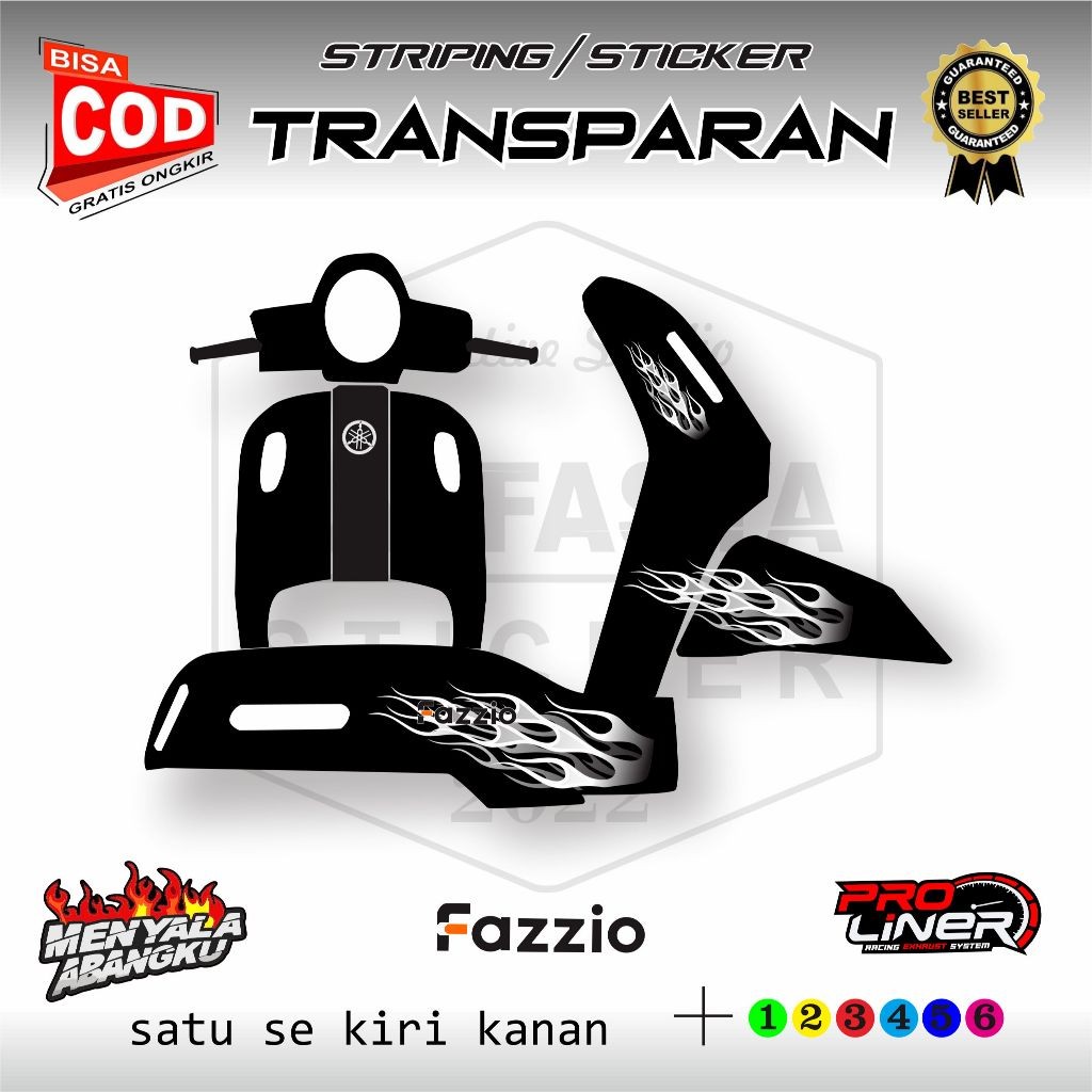 Jual Variasi yamaha fazzio motif api sticker Transparan terbaru simple ...