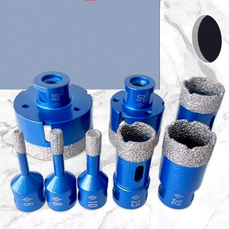 Jual M14 Thread Dry Vacuum Brazed Diamond Core Drill Bit set Ceramic ...