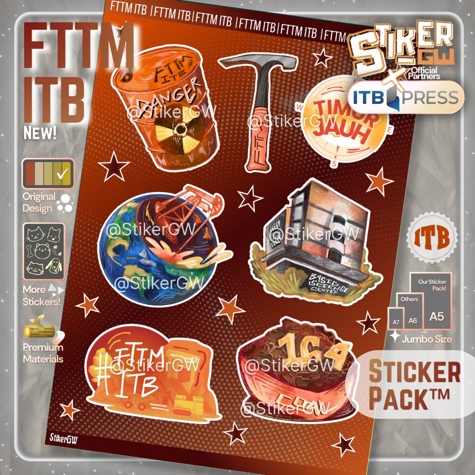 Jual [BERIZIN RESMI] Sticker Pack FTTM ITB | STIKER FAKULTAS TEKNIK ...