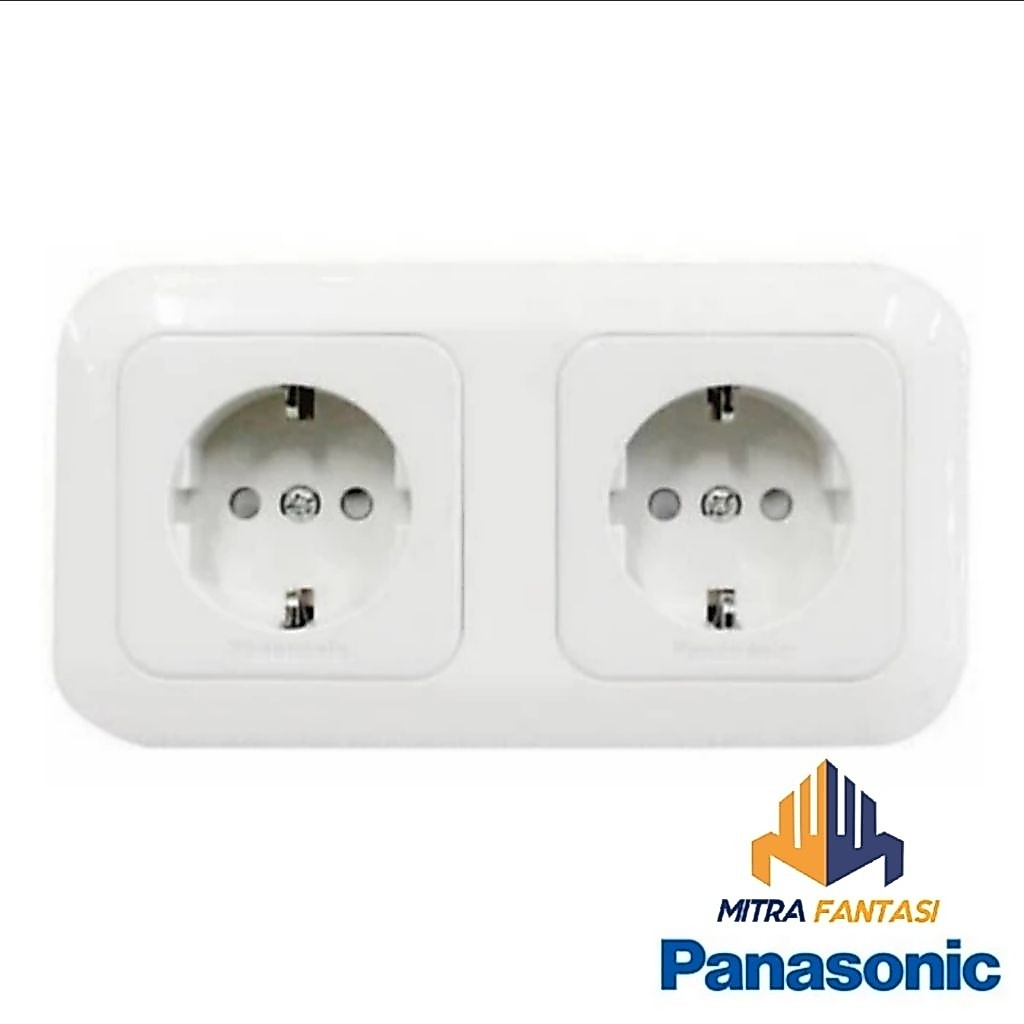 Jual PANASONIC Stop Kontak 2 Lubang CP Wide Series WEJP11222-7 ...