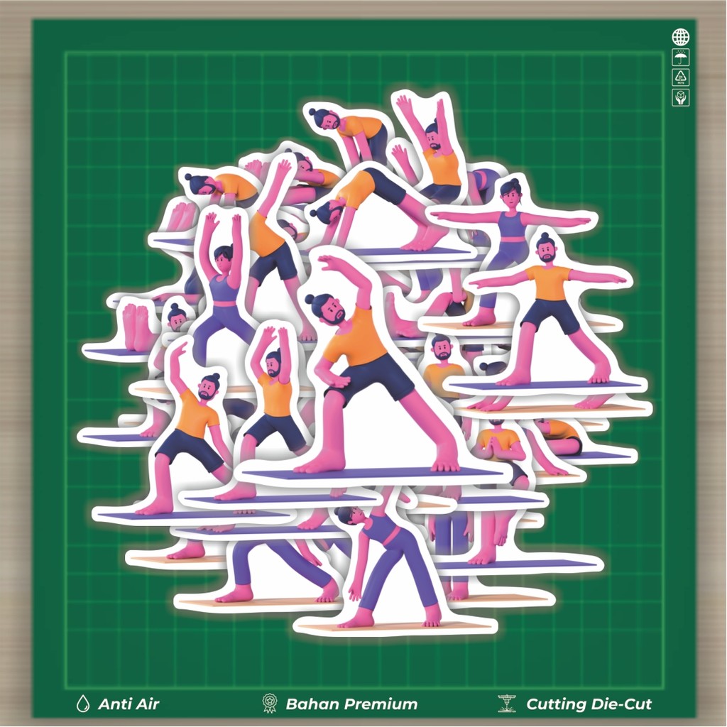 Jual HOT 50 PCS STIKER Stiker Yoga Pose Stiker Fashion Cars Decal ...