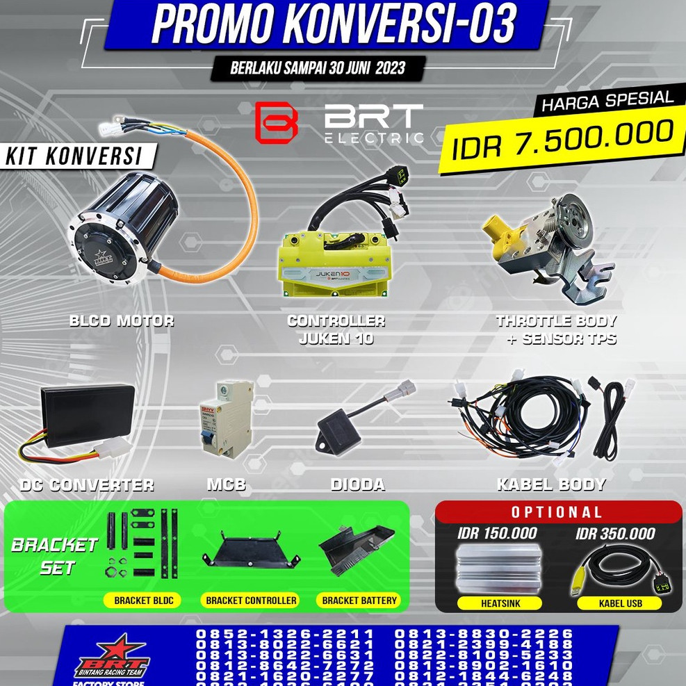 Jual PAKET KONVERSI DARI MOTOR BIASA KE LISTRIK BRT RACING BEAT SERIES ...