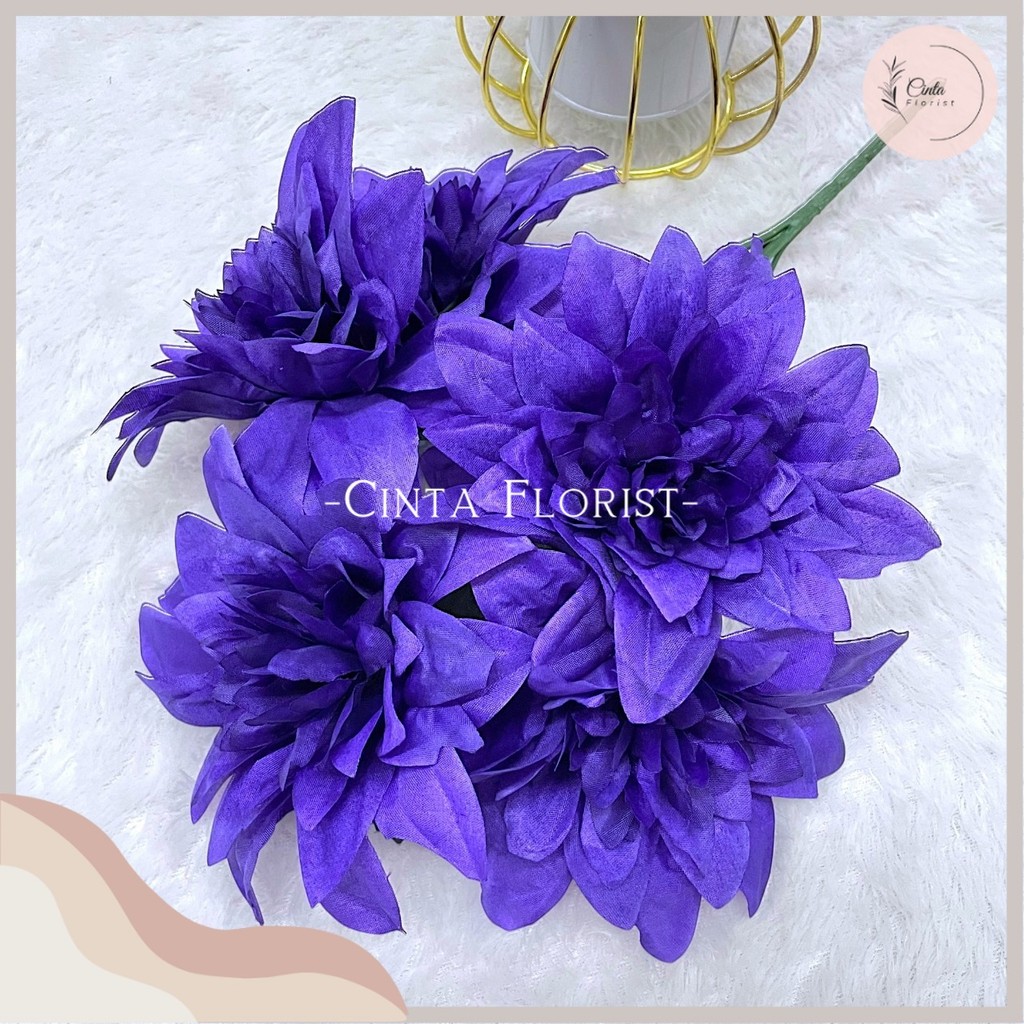 Jual Krisan Crisant Premium Jumbo SJ Cabang 5 Ukuran 13cm Artificial ...