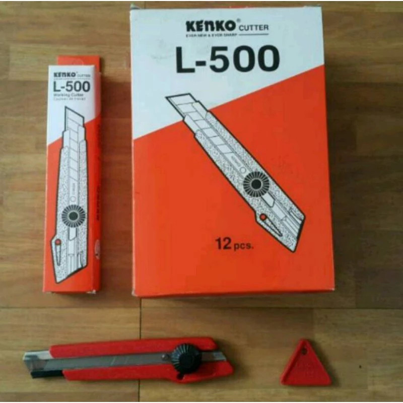 Jual PISAU CUTTER BESAR KENKO L-500 BESAR BOX- (isi 12 PCS) | Shopee ...