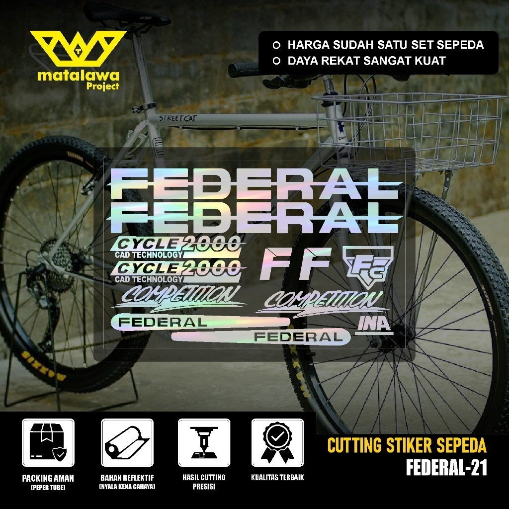 Jual Stiker FEDERAL Competition Cutting Sticker Sepeda cycle 2000 cad ...
