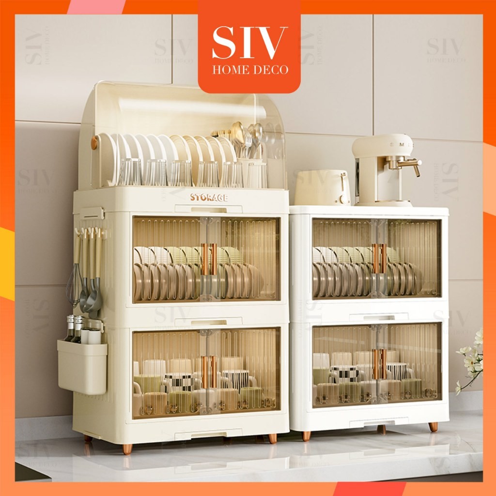 Jual SIV Rak Piring Plastik Tertutup Rak Pengering Piring Lipat Rak ...