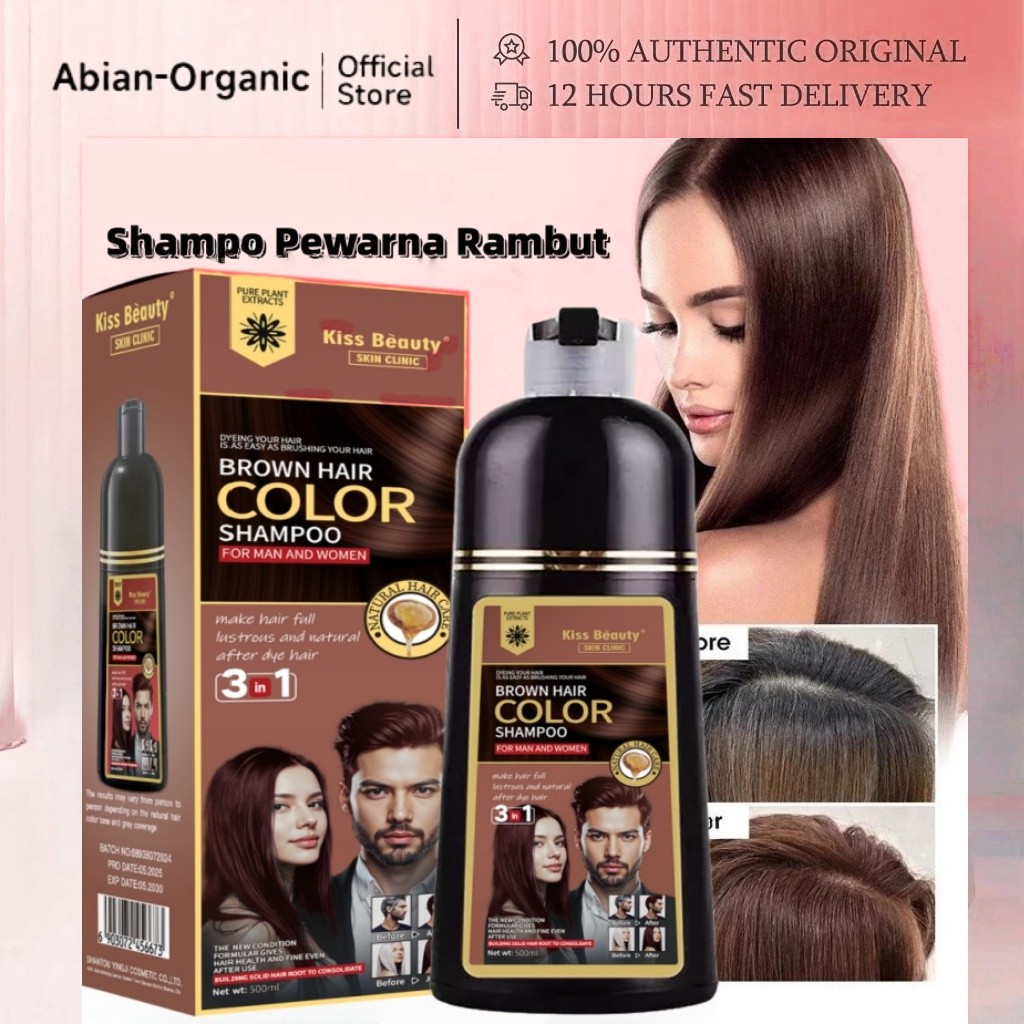 Jual Abian Organic Kiss Beauty brown Shampoo Pewarna Rambut 500ml ...