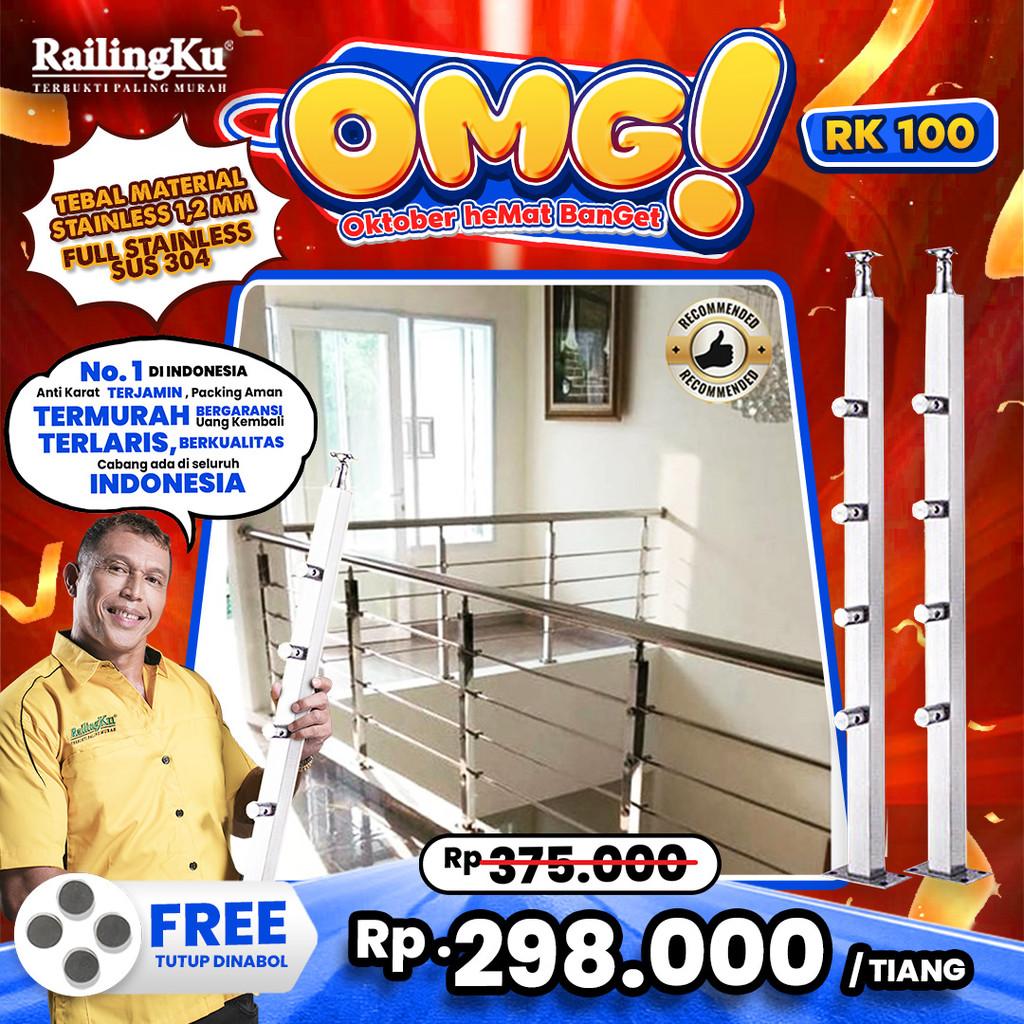 Jual Railing Tangga Stainless Hollow Tiang Railingku [OMG!] RK 100 ...