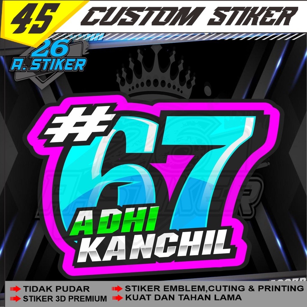 Jual Stiker Racing nomor balap All motor,helm dll. Custom Bisa Request ...