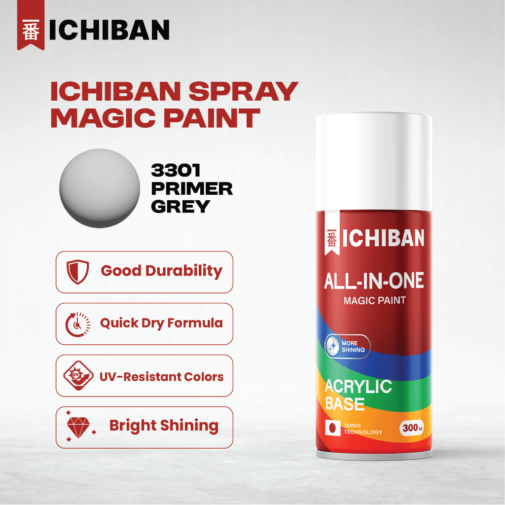 Jual Cat Semprot Pilok Dasar Primer Epoxy Ichiban 300cc - Primer Grey ...