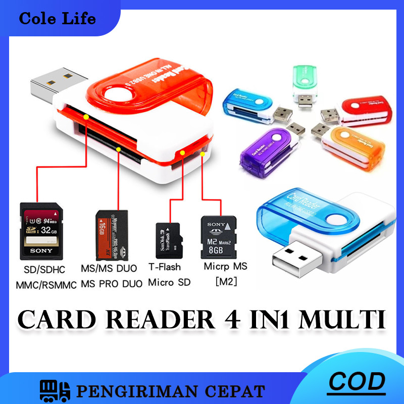 Jual Card Reader All In One / Cardreader 4In1 Multi Memory Converter ...