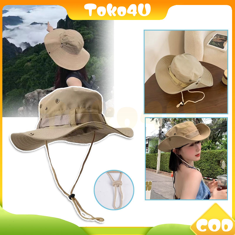 Jual topi gunung pria bucket waterproof /topi rimba outdoor ripstop ...