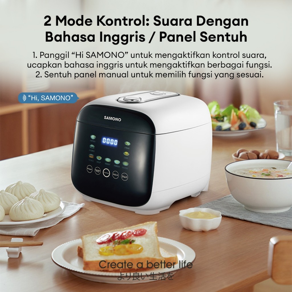 Jual SAMONO Rice Cooker dengan perintah suara 1 Liter 500 Watt Tombol ...