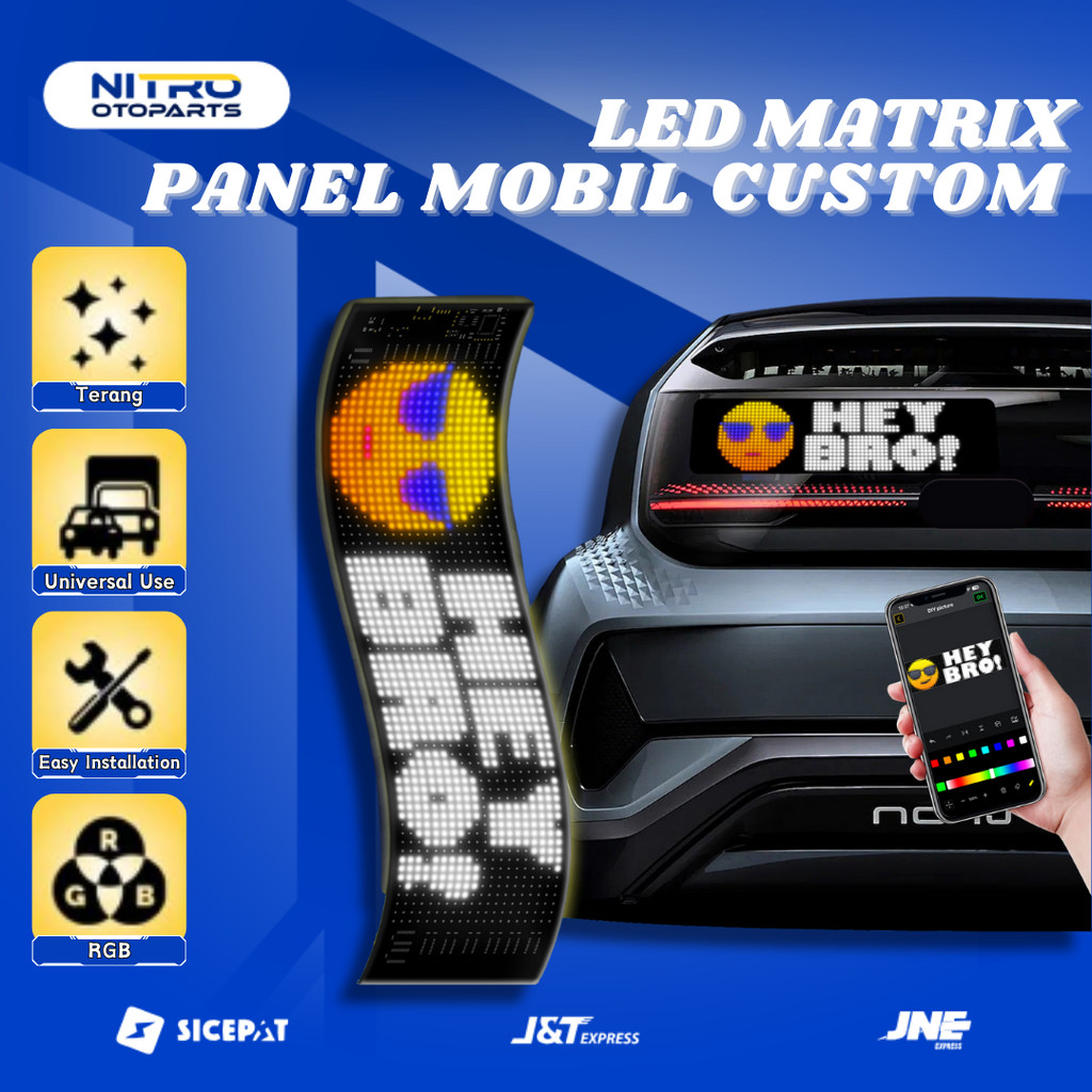 Jual LED Matrix Panel Flexible Custom Tulisan Serta USB Bluetooth Layar ...