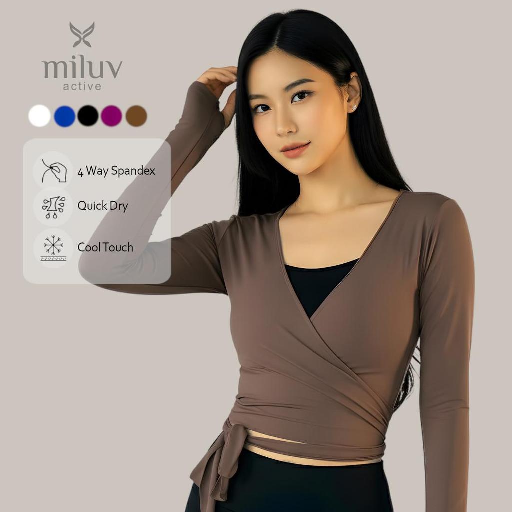 MILUV ACTIVE Wrap Top ALICE Baju gym Atasan pilates yoga…