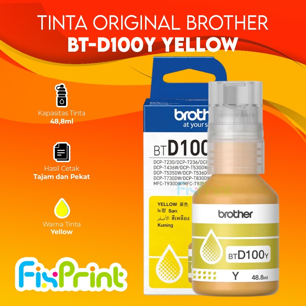 Jual Tinta Brother Original BT-D100 Black 108ml Tinta BT D100 Cyan ...